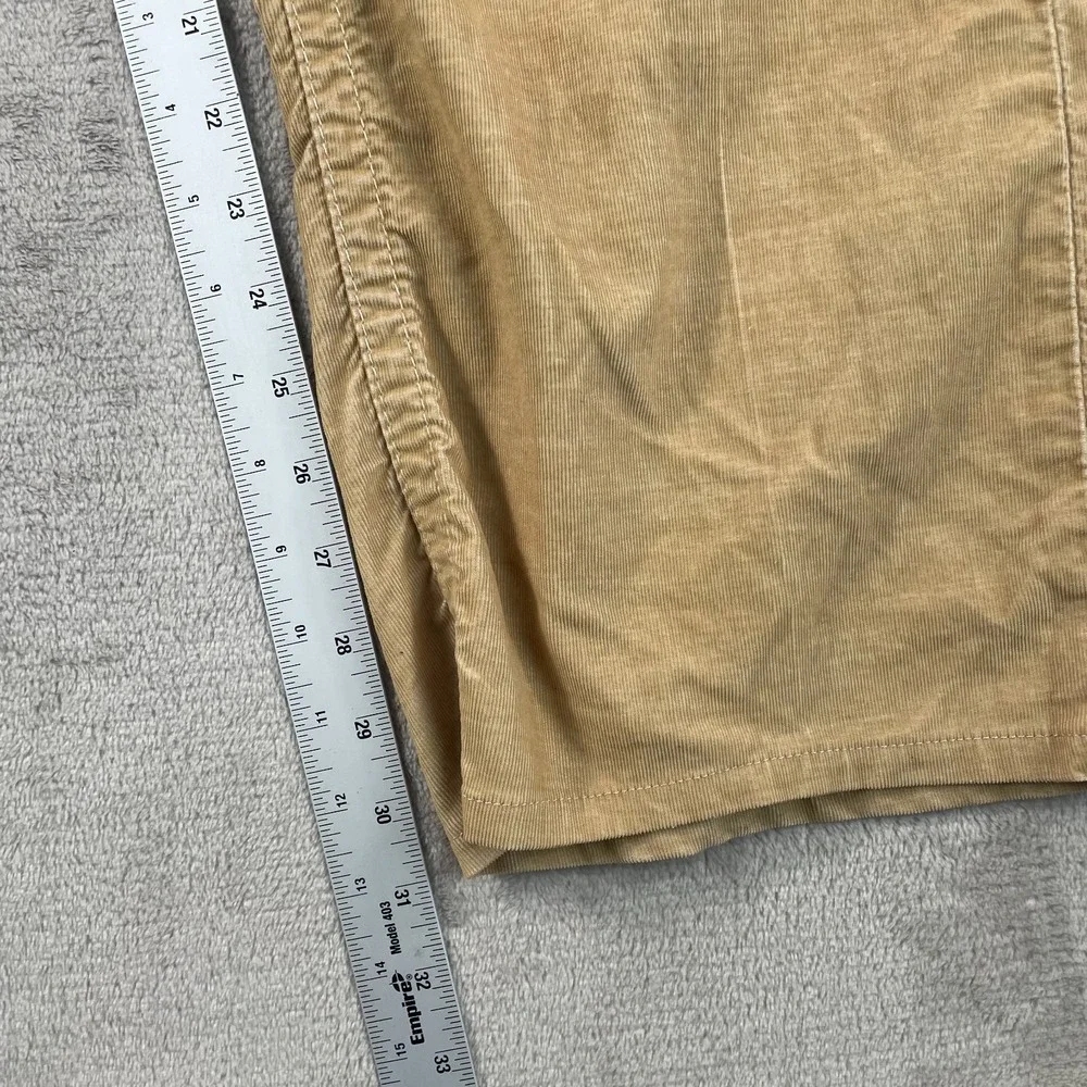 True Religion Ricky Relaxed Straight Pants Men 42x31 Beige Corduroy Logo Pockets